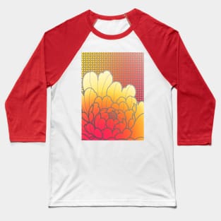 yellow peony flower on geometric backdrop Baseball T-Shirt